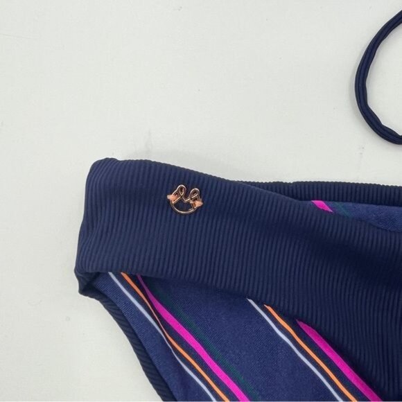 New Maaji Ink Blue Rib Dazzling 2 piece Bikini set 4 way reversable. -Size Small - Picture 3 of 11